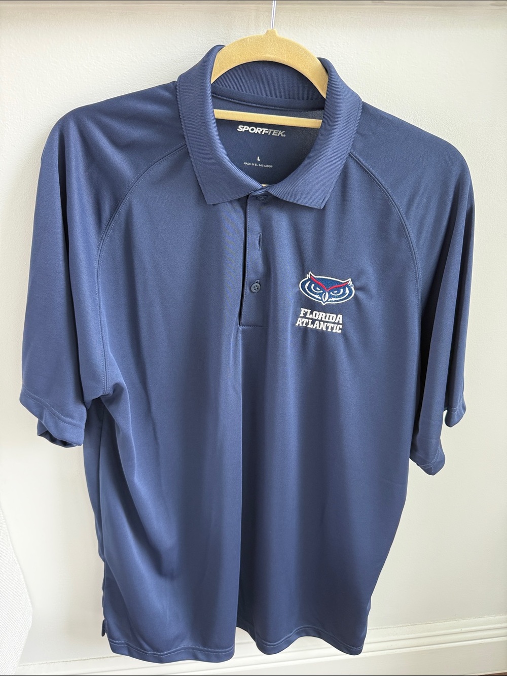 Sport-Tek Navy Florida Atlantic Polo with Owl Logo